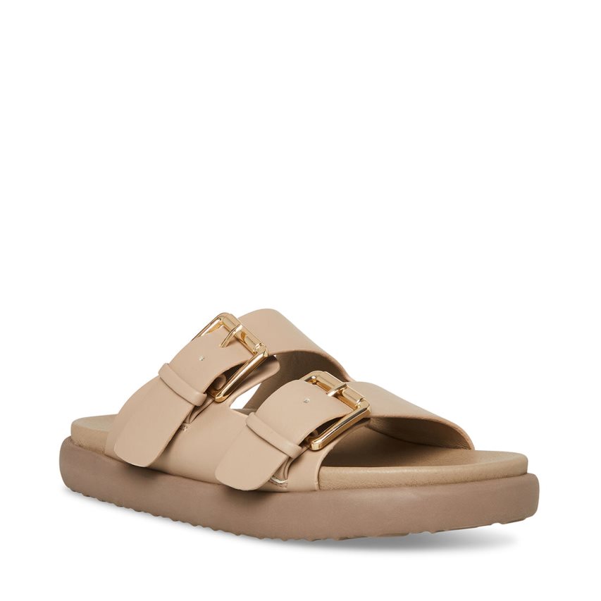 Beige Steve Madden Nevara Women\'s Slides | PH 4738IHA